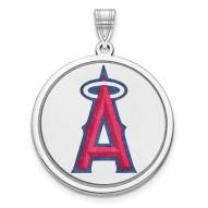 Los Angeles Angels Sterling Silver Disc Pendant