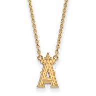 Los Angeles Angels Sterling Silver Gold Plated Large Pendant Necklace