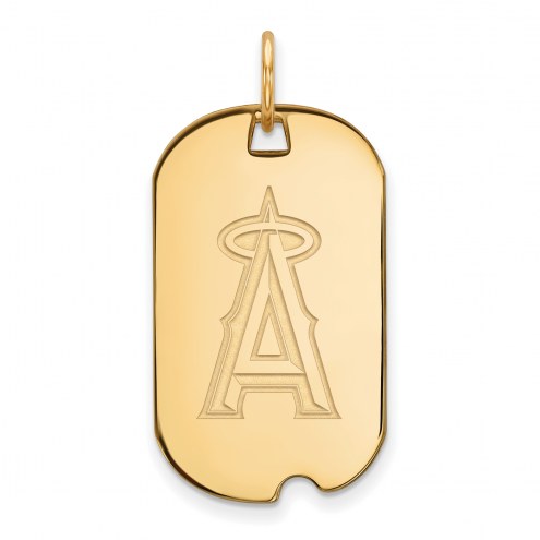 Los Angeles Angels Sterling Silver Gold Plated Small Dog Tag