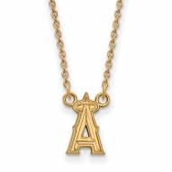 Los Angeles Angels Sterling Silver Gold Plated Small Pendant Necklace