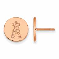Los Angeles Angels Sterling Silver Rose Gold Plated Small Disc Earrings