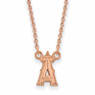 Los Angeles Angels Sterling Silver Rose Gold Plated Small Pendant Necklace