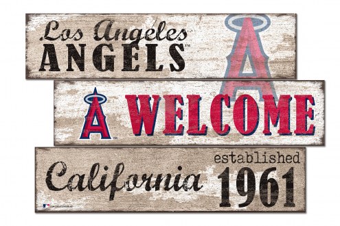 Los Angeles Angels Welcome 3 Plank Sign