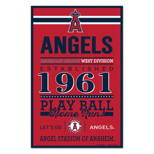 Los Angeles Angels Established Wood Sign