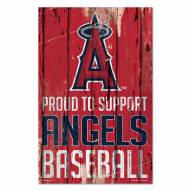 Los Angeles Angels Proud to Support Wood Sign