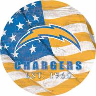 Los Angeles Chargers 12" Team Color Flag Circle Sign