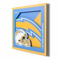 Los Angeles Chargers 12" x 12" 3D Logo Series Wall Art