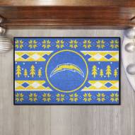 Los Angeles Chargers Christmas Sweater Starter Rug