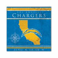 Los Angeles Chargers Coordinates 10" x 10" Sign