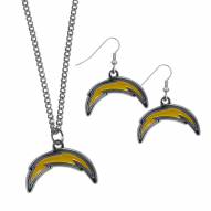 Los Angeles Chargers Dangle Earrings & Chain Necklace Set
