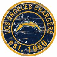Los Angeles Chargers Distressed Round Sign