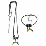 Los Angeles Chargers Euro Bead Necklace & Bracelet Set