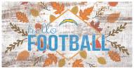 Los Angeles Chargers Hello Football 6" x 12" Wall Art