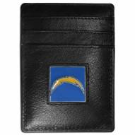 Los Angeles Chargers Leather Money Clip/Cardholder in Gift Box