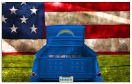 Los Angeles Chargers Patriotic Retro Truck 11" x 19" Sign