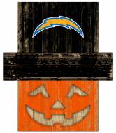Los Angeles Chargers Pumpkin Head Sign