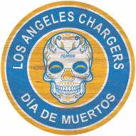 Los Angeles Chargers Sugar Skull 12" Circle Sign