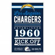 Los Angeles Chargers Established Wood Sign