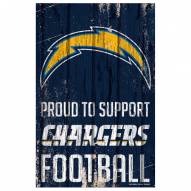 Los Angeles Chargers Proud to Support Wood Sign