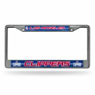 Los Angeles Clippers Chrome Glitter License Plate Frame