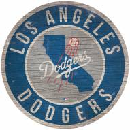 Los Angeles Dodgers 12" Circle with State Sign