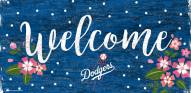 Los Angeles Dodgers 6" x 12" Floral Welcome Sign