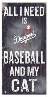 Los Angeles Dodgers 6" x 12" Football & My Cat Sign