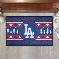 Los Angeles Dodgers Christmas Sweater Starter Rug