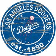 Los Angeles Dodgers Distressed Round Sign