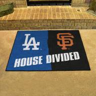 Los Angeles Dodgers/San Francisco Giants House Divided Mat