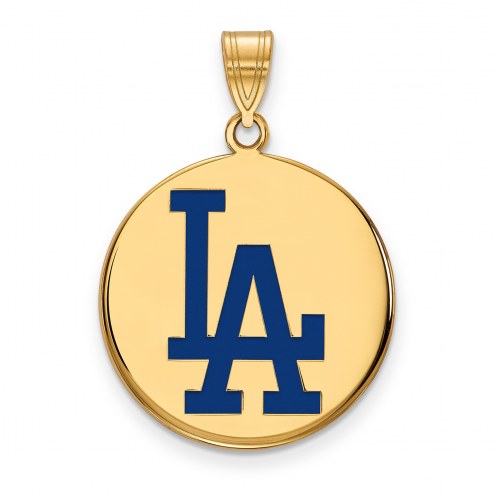 Los Angeles Dodgers Sterling Silver Gold Plated Large Pendant