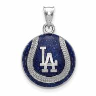 Los Angeles Dodgers Sterling Silver Baseball Pendant