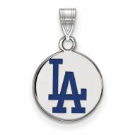 Los Angeles Dodgers Sterling Silver Small Enameled Pendant