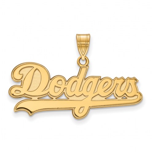 Los Angeles Dodgers Sterling Silver Gold Plated Large Pendant