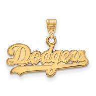 Los Angeles Dodgers Sterling Silver Gold Plated Small Pendant