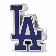 Los Angeles Dodgers Sterling Silver Enameled Bead