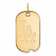 Los Angeles Dodgers Sterling Silver Gold Plated Small Dog Tag
