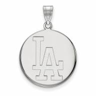 Los Angeles Dodgers Sterling Silver Large Disc Pendant