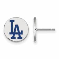 Los Angeles Dodgers Sterling Silver Small Enameled Disc Earrings