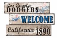 Los Angeles Dodgers Welcome 3 Plank Sign