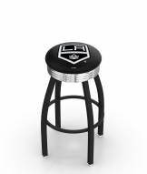 Los Angeles Kings Black Swivel Barstool with Chrome Ribbed Ring