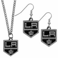 Los Angeles Kings Dangle Earrings & Chain Necklace Set
