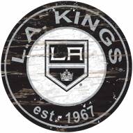 Los Angeles Kings Distressed Round Sign