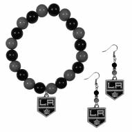 Los Angeles Kings Fan Bead Earrings & Bracelet Set