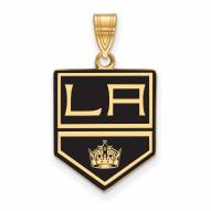 Los Angeles Kings Sterling Silver Gold Plated Large Enameled Pendant