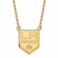 Los Angeles Kings Sterling Silver Gold Plated Large Pendant Necklace