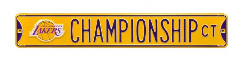 Los Angeles Lakers Championship Street Sign