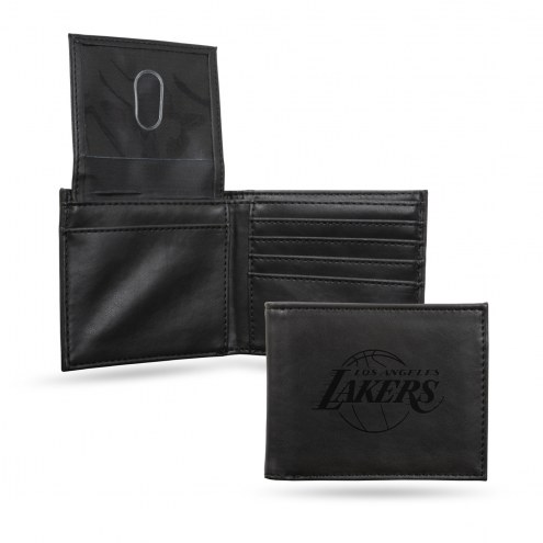Los Angeles Lakers Laser Engraved Black Billfold Wallet