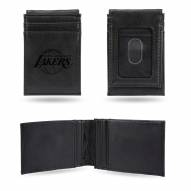 Los Angeles Lakers Laser Engraved Black Front Pocket Wallet