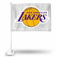 Los Angeles Lakers White Car Flag
